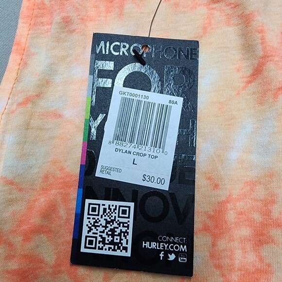 NWT Hurley Women's Orange Sleeveless Dylan Crop Top Size L - Picture 6 of 10